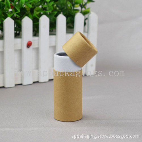 Delicate small paper tube box rolled edge natural brown kraft paper cosmetic tube
